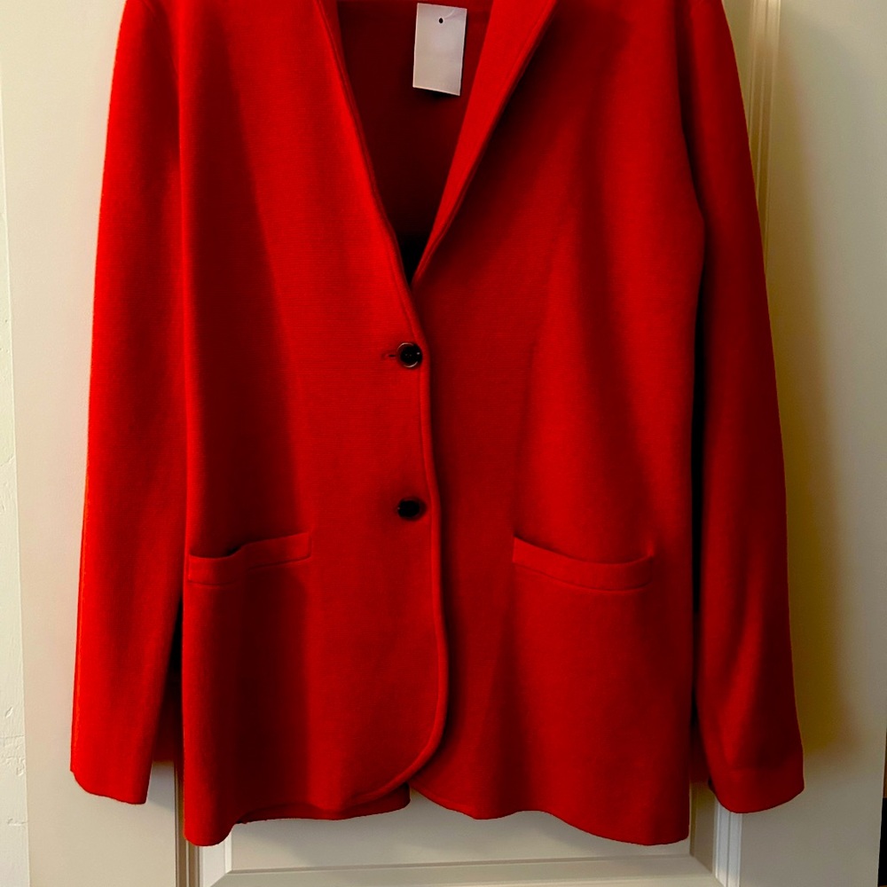 J Crew red Fall blazer NWT